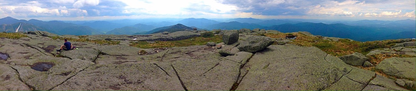 A panoramic shot from the summit of Algonquin Peak.