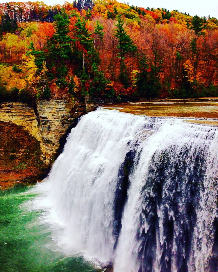 Middle Falls at Letchworth State Park in the Fall.